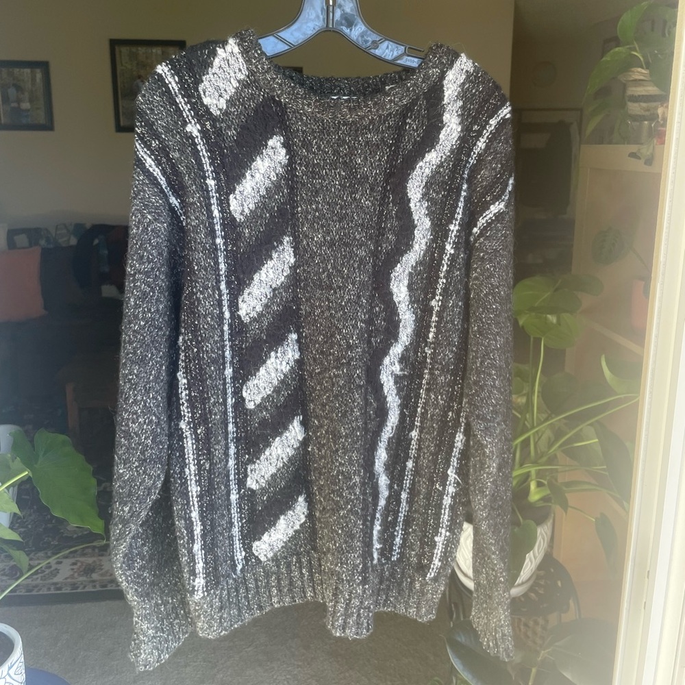 Black grey sweater